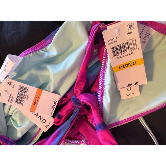 Lucky Brand Two Piece Bikini Set Size S/M Padded Adjustable Hipster $132 NWT - Picture 3 of 8